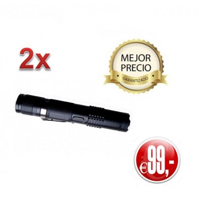 PROMOCION 2 UNIDADES DEFENSA ELECTRICA MOD. M11 LINTERNA SUPERPOTENTE 3600 KV Y LED DE 80 LUMENS