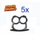 PUÑOS AMERICANOS NEGROS MODELO STANDARD 3 DEDOS PACK 5 UNIDADES