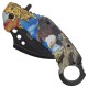 Navaja plegable karambit con apertura asistida por resorte