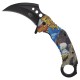 Navaja plegable karambit con apertura asistida por resorte