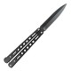 CUCHILLO NAVAJA MARIPOSA MILITAR NEGRA MANGO ALUMINIO Y HOJA DE ACERO