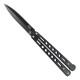 CUCHILLO NAVAJA MARIPOSA MILITAR NEGRA MANGO ALUMINIO Y HOJA DE ACERO
