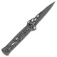 CUCHILLO NAVAJA ESTILETE AUTOMATICO CON MANGO EN ABS Y HOJA EN ACERO INOXIDABLE