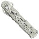CUCHILLO NAVAJA ESTILETE AUTOMATICO CON MANGO BLANCO EN ABS Y HOJA EN ACERO INOXIDABLE