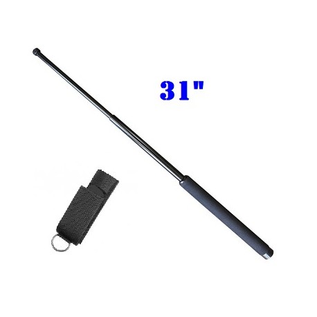 DEFENSA EXTENSIBLE EN ACERO DE 31" MODELO EXTRAGRANDE EN NEGRO MANGO GOMAESPUMA