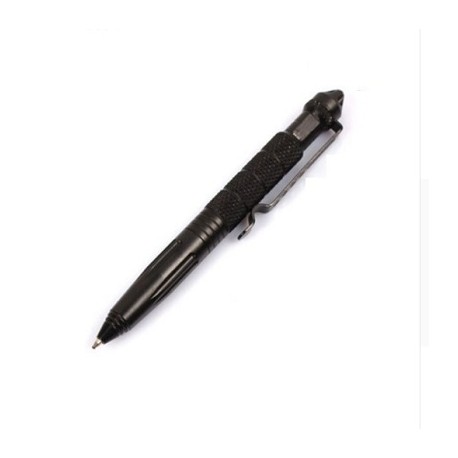 BOLIGRAFO Y KUBOTAN DE AUTODEFENSA NEGRO TACTICO 2 EN 1