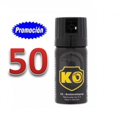 SPRAY DEFENSA PERSONAL CAJA DE 50 UNIDADES MODELO KO GAS CS 40 ML Y EFECTIVO CONTRA AGRESORES Y ANIMALES PELIGROSOS