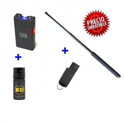 DEFENSA ELECTRICA MOD. 800 + DEFENSA EXTENSIBLE + FUNDA+ SPRAY DEFENSA KO 40 ML