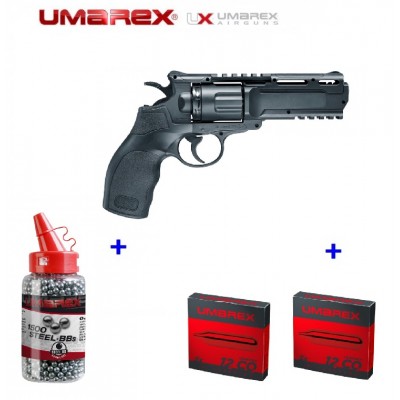 REVOLVER TORNADO ( MAGNUM 44) CO2 BB 4.5MM PAQUETE, CON 500 BOLAS DE ACERO Y 20 CAPSULAS DE CO2