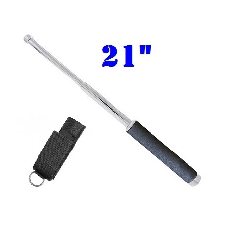 DEFENSA EXTENSIBLE EN ACERO DE 21" MOD. CROMADA MANGO GOMAESPUMA FUNDA INCLUIDA