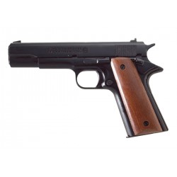 Pistola de fogueo detonadora 9mm PAK COLT 45 M96 color negro con empuñadura marron