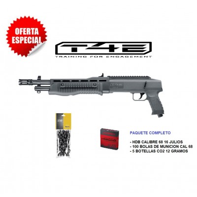 FUSIL CON BOLAS DE GOMA CALIBRE 68 T4E HDB 68 CON 16 JULIOS DE POTENCIA PAQUETE COMPLETO