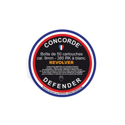 Cartuchos Concorde Defender 9 mm 380 RK para revolveres
