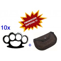 PAQUETE PROMOCIONAL PUÑOS AMERICANOS NEGROS 150 GRAMOS CON FUNDA ( 10 UNIDADES)
