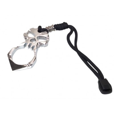 PUÑO AMERICANO 1 DEDO MODELO CABEZA PIRATA COLOR DORADO