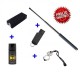 DEFENSA ELECTRICA LINTERNA CON 3600 KV + DEFENSA EXTENSIBLE 21" + PUÑO AMERICANO ACERO + SPRAY DEFENSA 40 ML