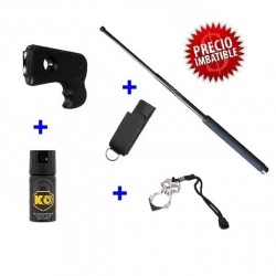 DEFENSA ELECTRICA SK PISTOLA CON 2000 KV + 1 DEFENSA EXTENSIBLE + FUNDA+ PUÑO AMERICANO + 1 SPRAY DEFENSA PERSONAL KO 40 ML