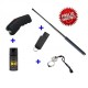 DEFENSA ELECTRICA LINTERNA CON 3600 KV + DEFENSA EXTENSIBLE 21" + PUÑO AMERICANO ACERO + SPRAY DEFENSA 40 ML