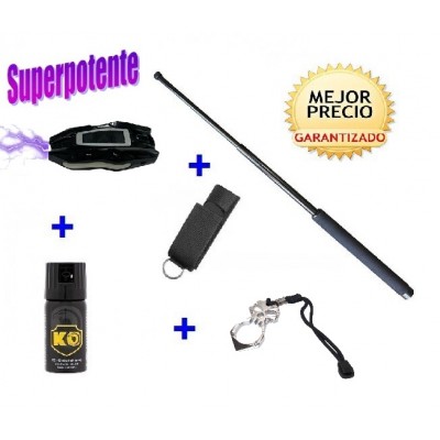 DEFENSAS ELECTRICAS MANDO DE COCHE, CON DEFENSA EXTENSIBLE + FUNDA+ SPRAY DEFENSA KO 40 ML