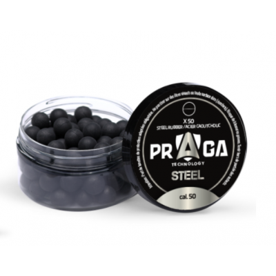 BOTE DE 100 BOLAS DE GOMA Y ACERO CALIBRE 50